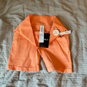 *NEW w/ tags* Forever 21 Orange/Coral Seamless Biker Shorts - Size XS/S